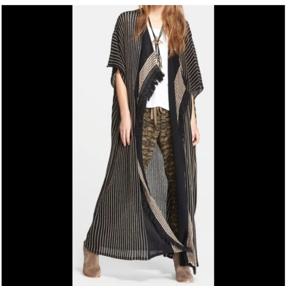 Free people duster with fringe OS